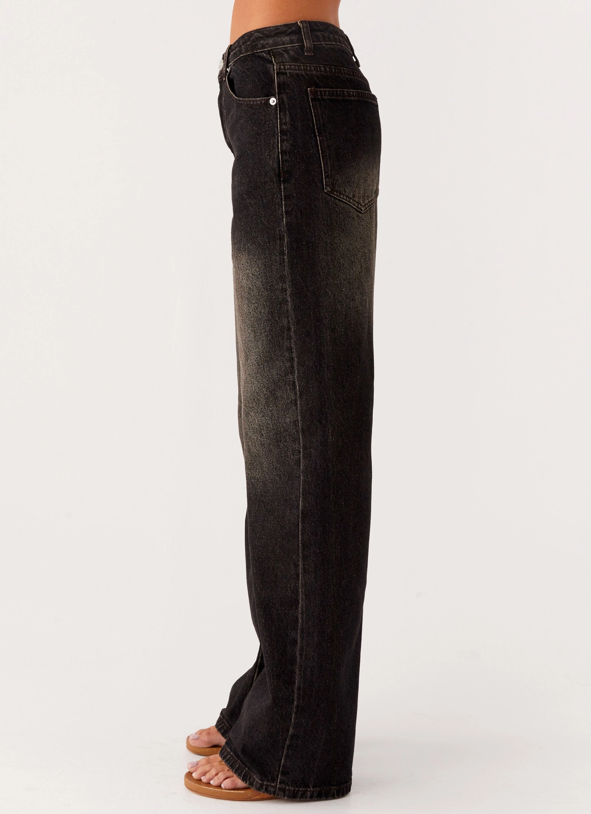 Comfort Stretch Back Again Straight Leg Denim Jeans - Acid Charcoal