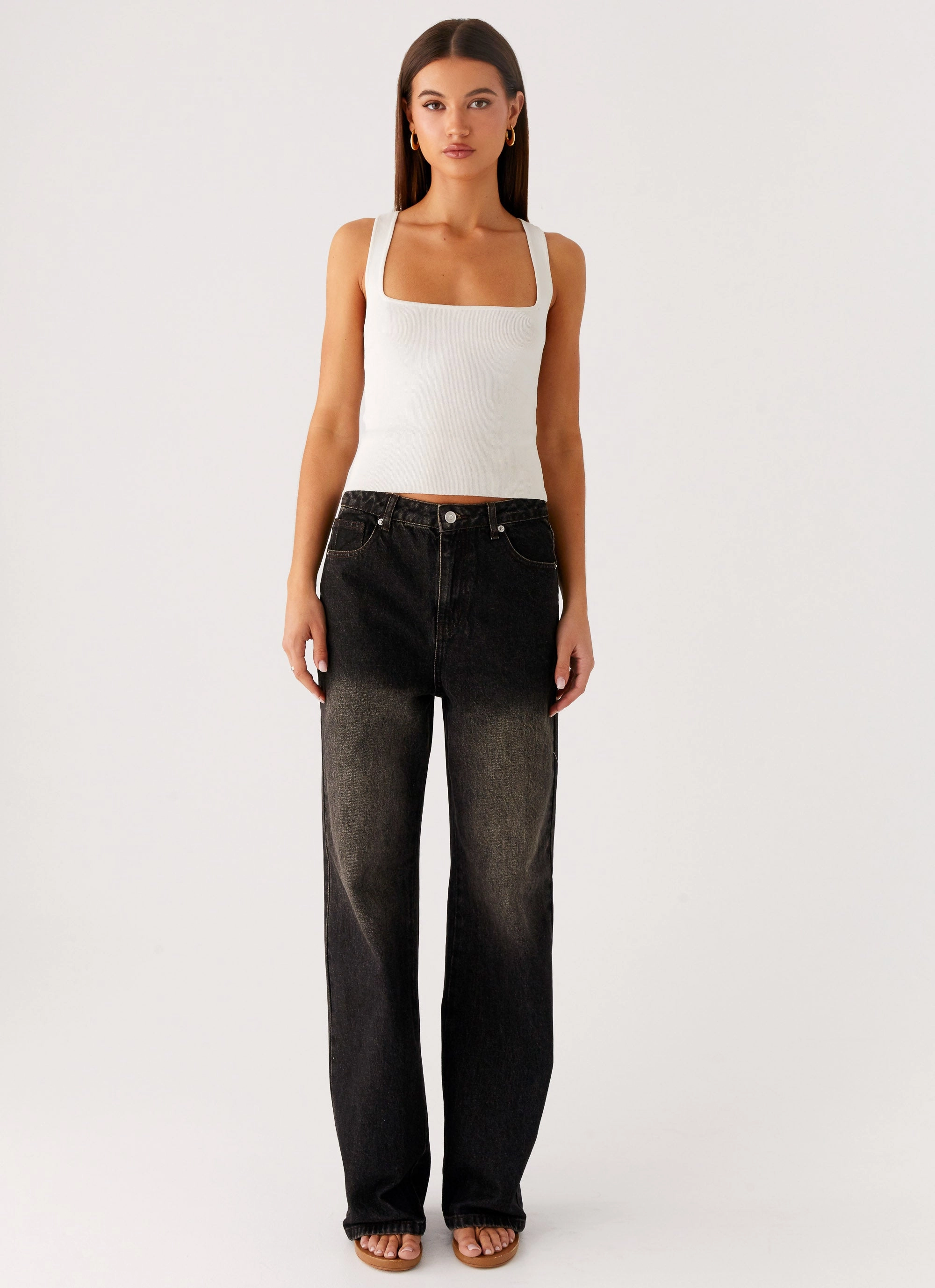 Total Fit Flexible Match Back Again Straight Leg Denim Jeans - Acid Charcoal