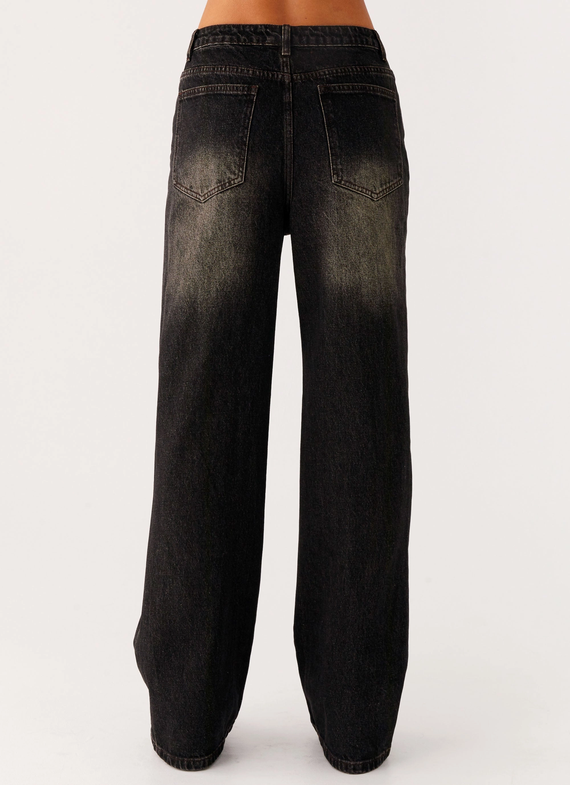 Back Again Straight Leg Denim Jeans - Acid Charcoal Outfit Mix