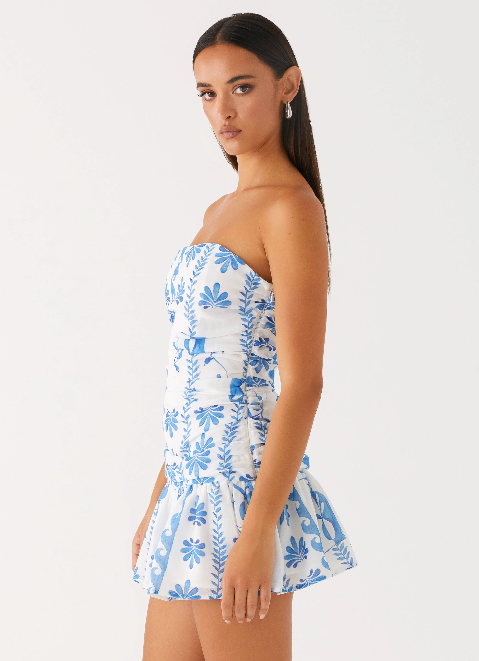 Comfy Fit Visual Outfit Carmel Mini Dress - Floral Wave