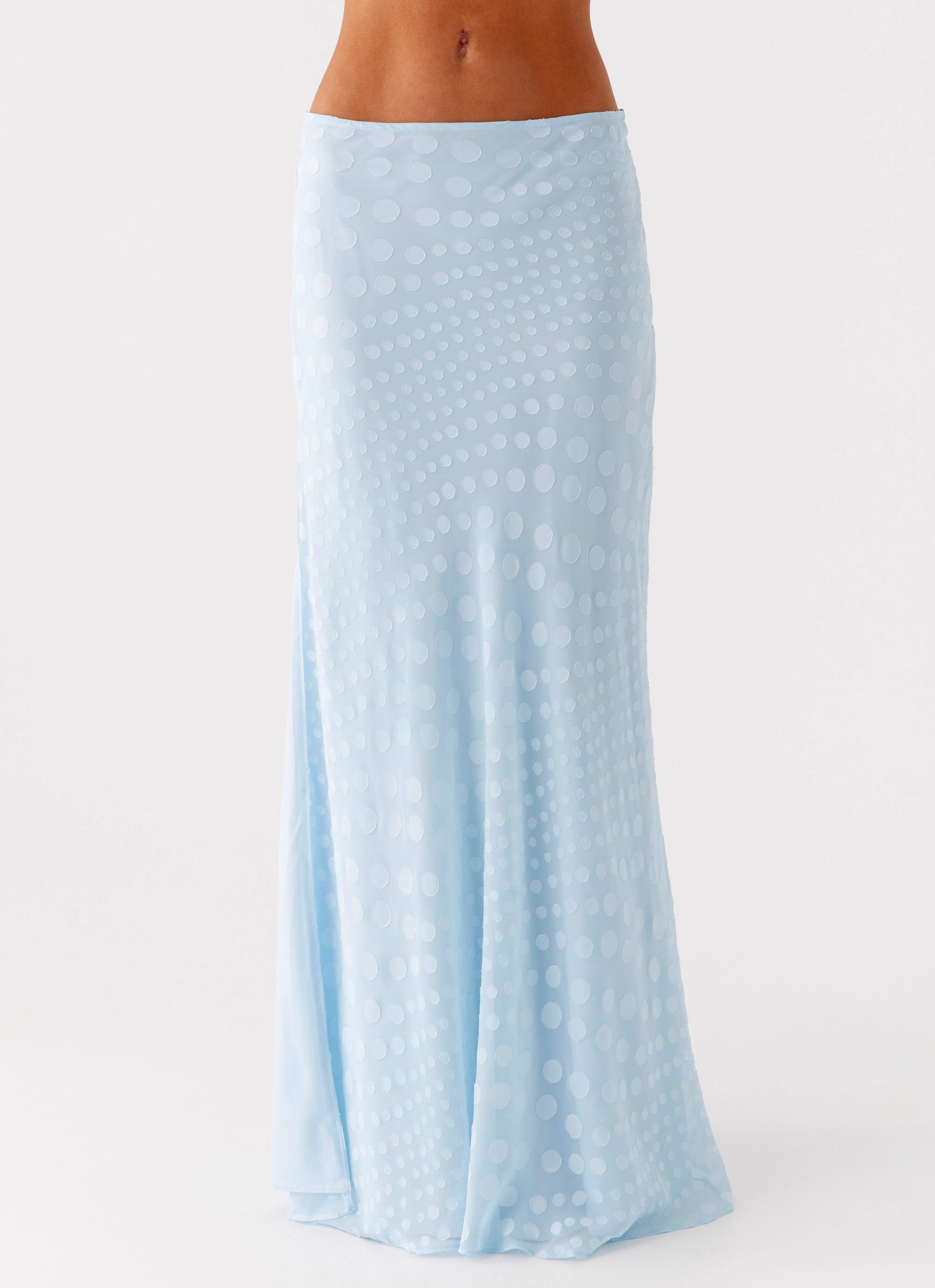 Mena Chiffon Spot Maxi Skirt - Blue Simple Motion