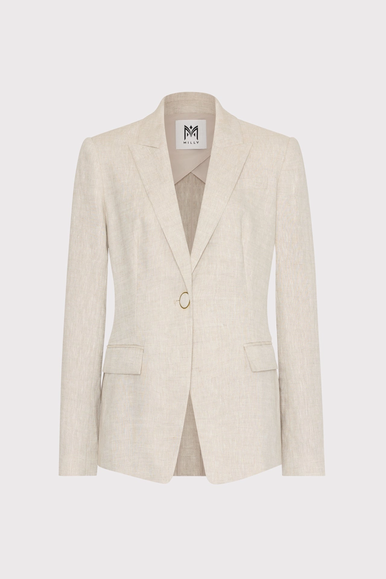 Mesh Lining Long Sleeve Alexa Linen Blazer