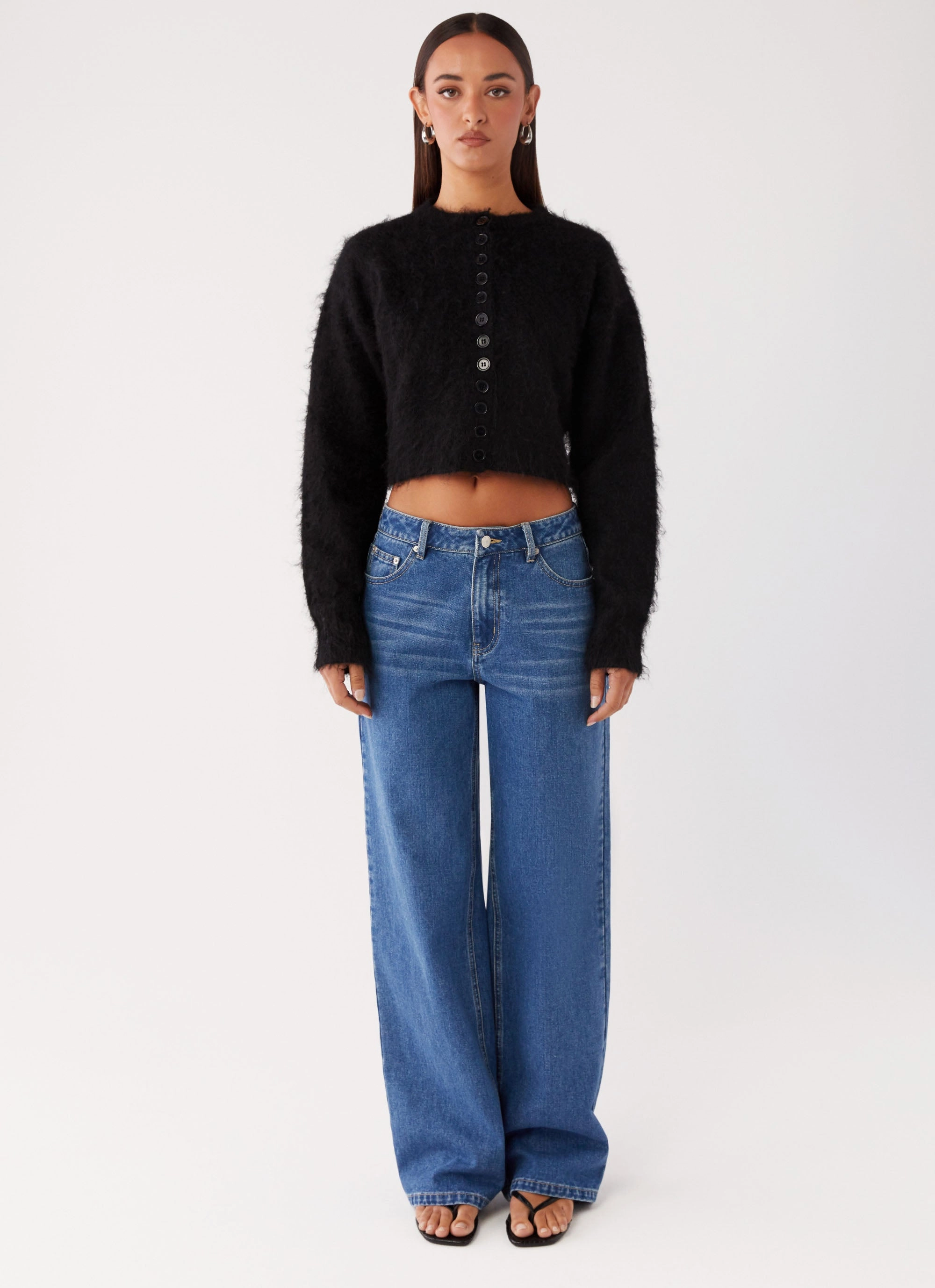 Effortless Look Reign Fitted Cardigan - Black