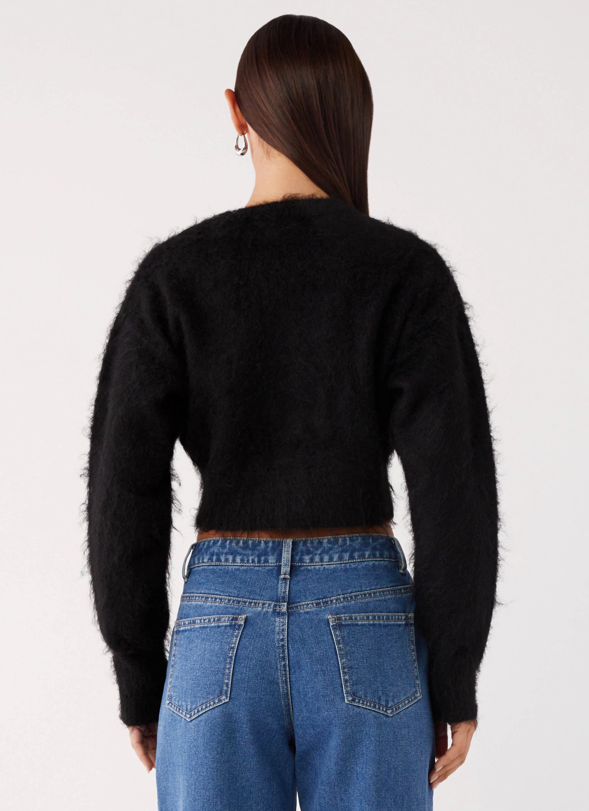 Reign Fitted Cardigan - Black Magnetic Closure Options