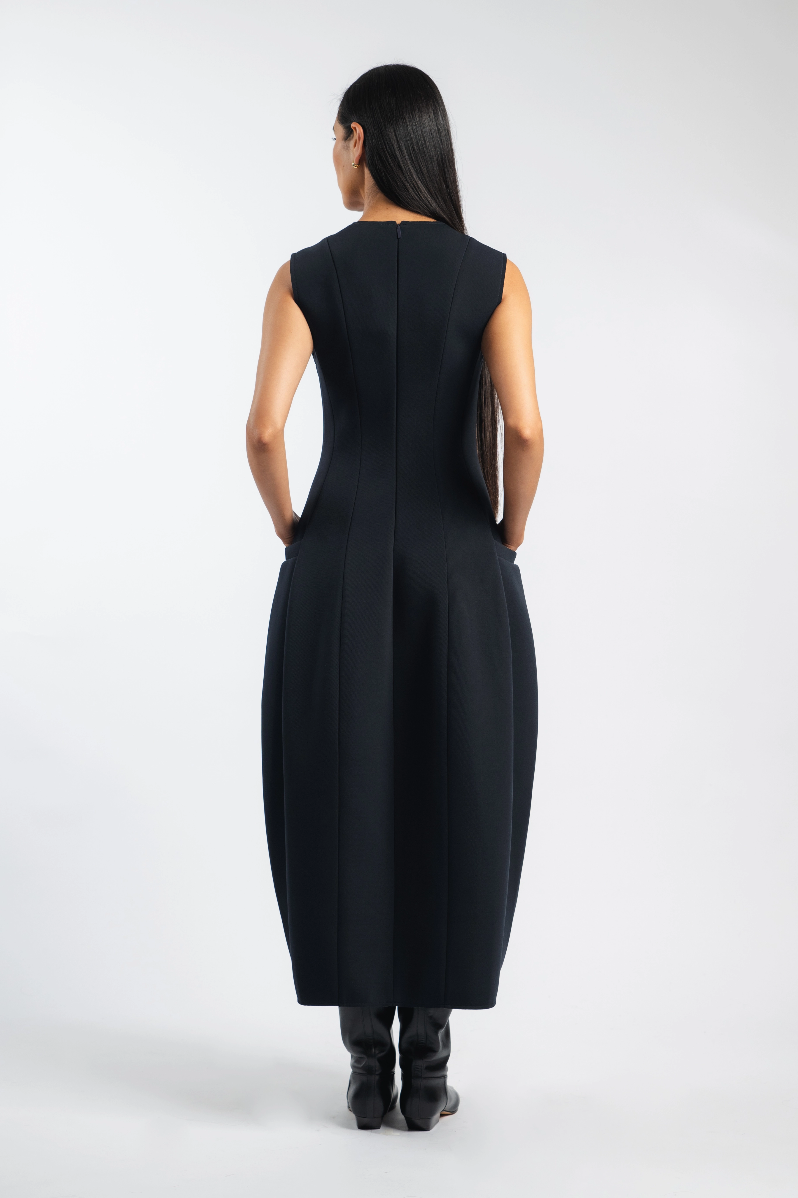 Bonded Twill Sleeveless Sculpted Dress Casual Comfort Wear Lightweight Wear