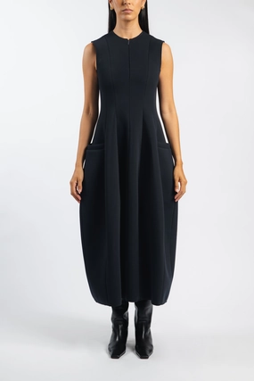 Bonded Twill Sleeveless Sculpted Dress Smart Layer