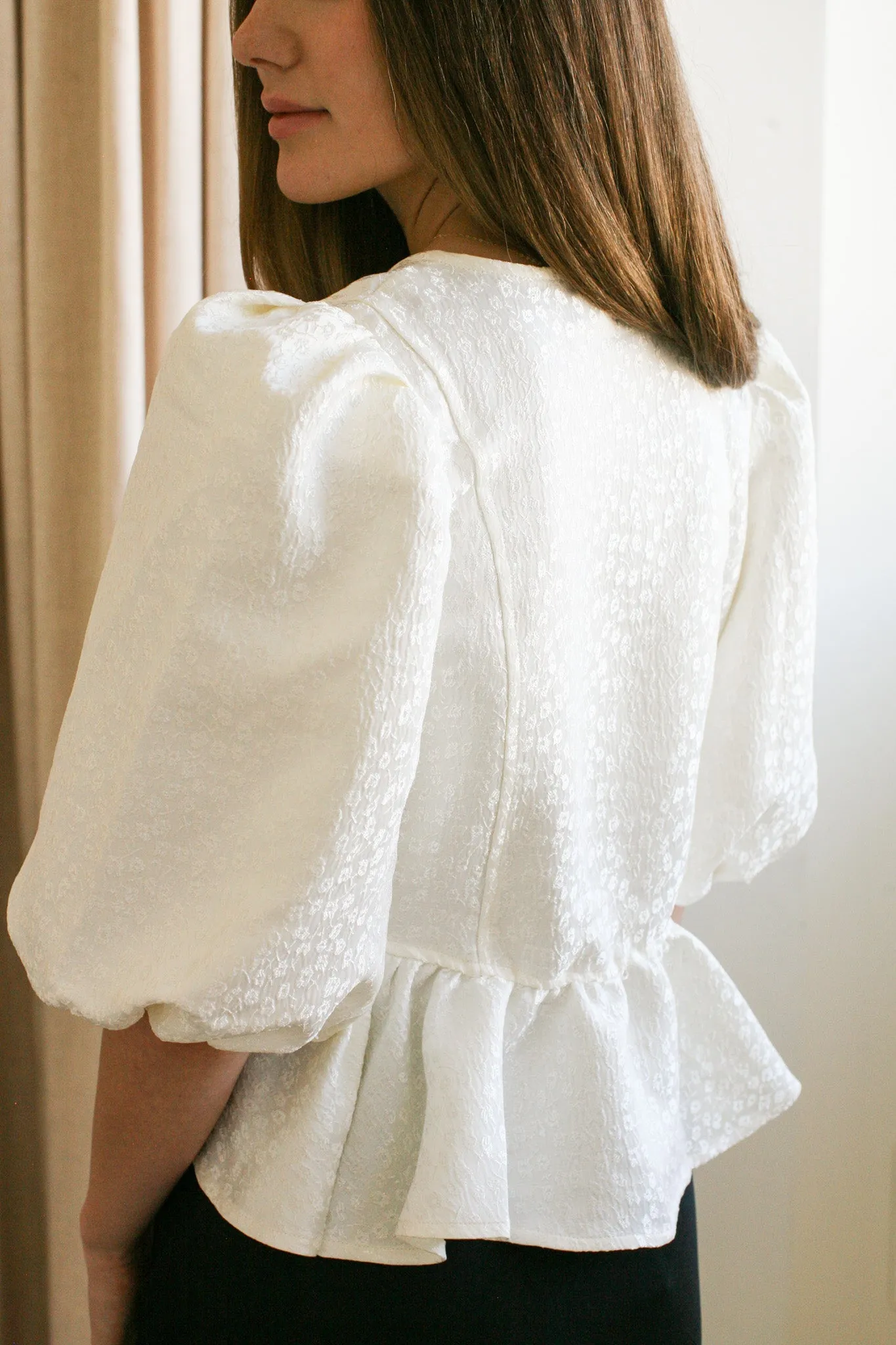 Mesh Panel Details Bonnie Bow Blouse