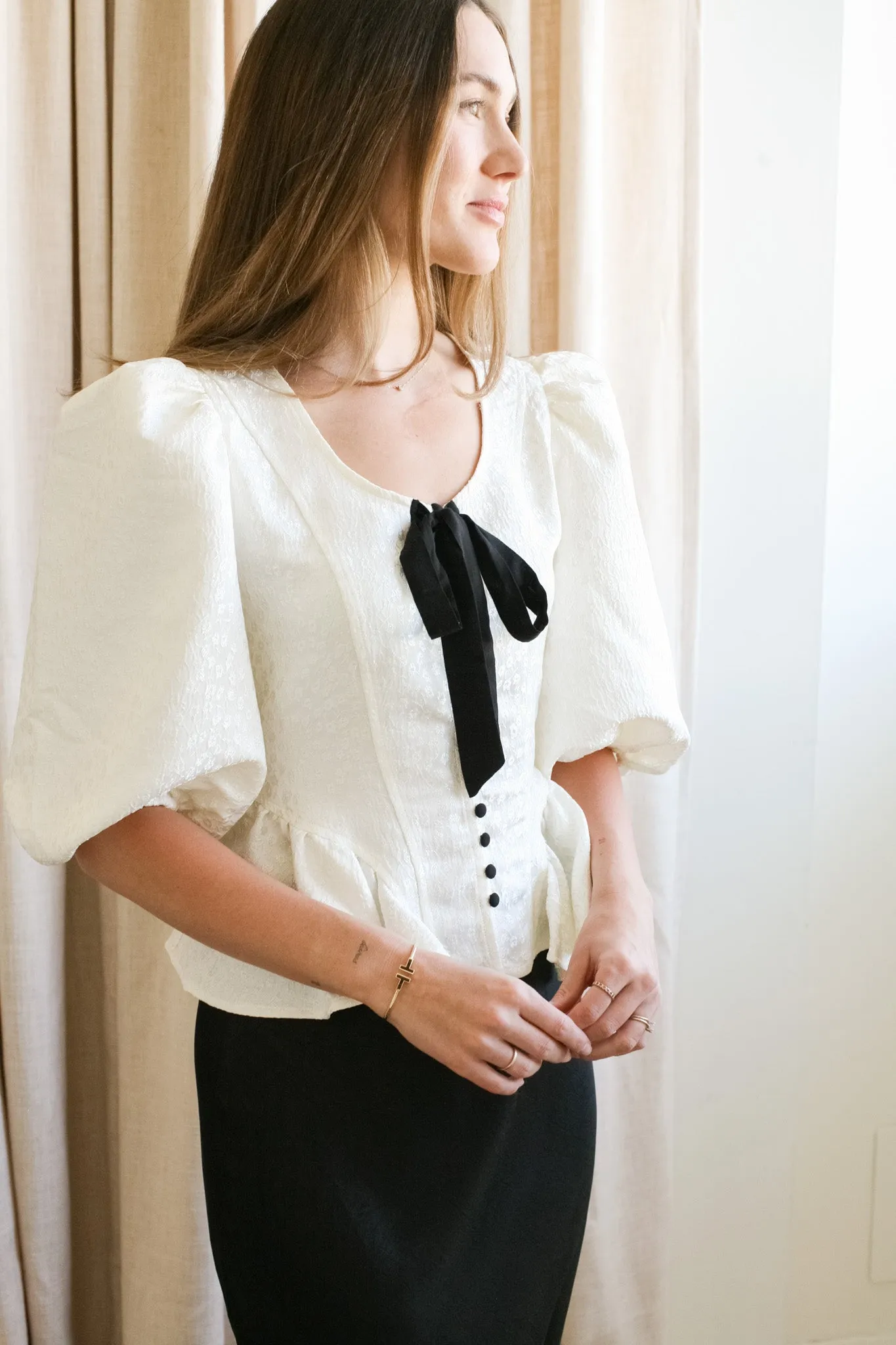 Bonnie Bow Blouse Reflective Safety Accents Formal Tank