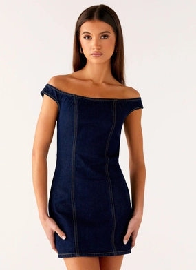 Bonnie Denim Mini Dress - Indigo Lightweight Piece Everyday-Use