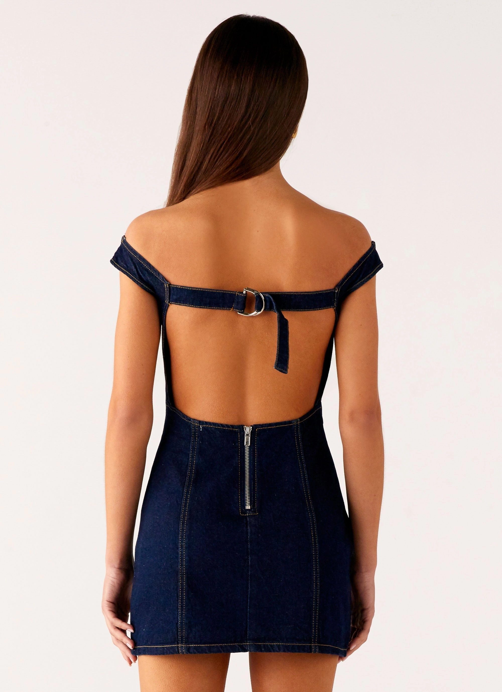 Formal dinner wear Timeless Look Wear Bonnie Denim Mini Dress - Indigo