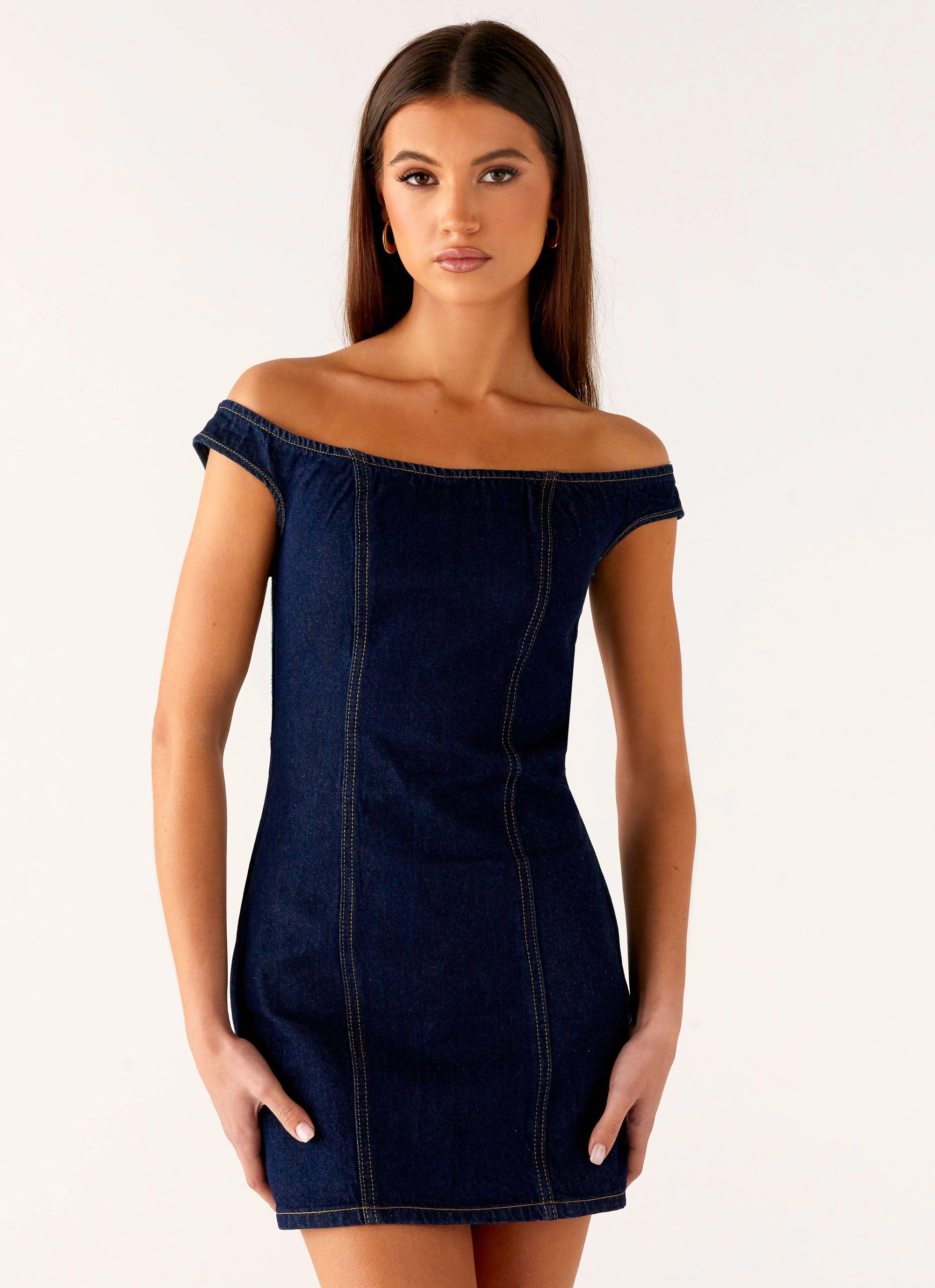 Bonnie Denim Mini Dress - Indigo Lightweight Piece Everyday-Use