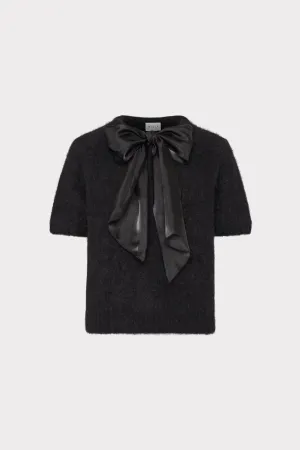 Bow Short Sleeve Sweater NonIrritatingStitching