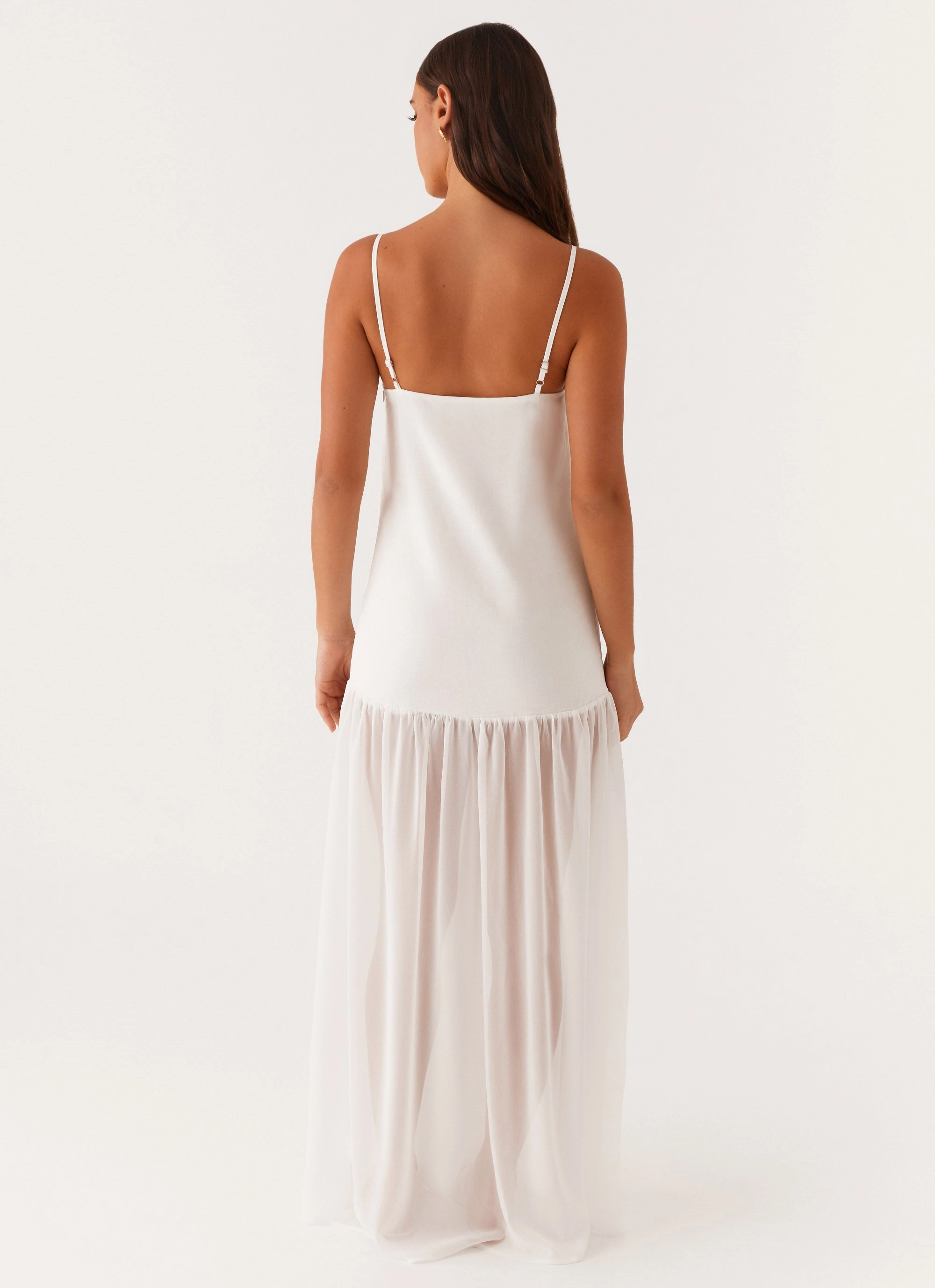 City-Style Classic Tailoring Heavenly Linen Maxi Dress - White