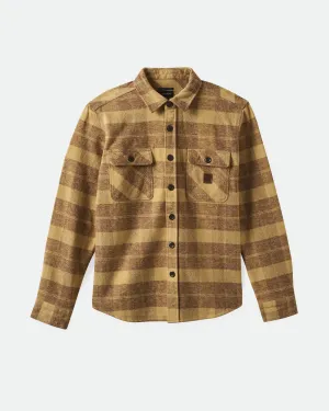 Bowery Heavyweight Flannel Shirt in Curry Yellow & Pinecone Brown