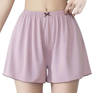 Boxer Shorts for Women Summer Pajamas Comfy Elastic Waist Loose Underwear Bow Pj Bottoms Sleepwear Lounge Shorts