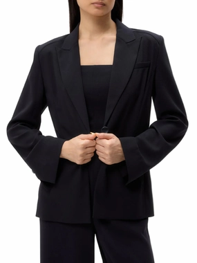 Layered Protection Zip Off Detailing Boy Blazer in Midnight
