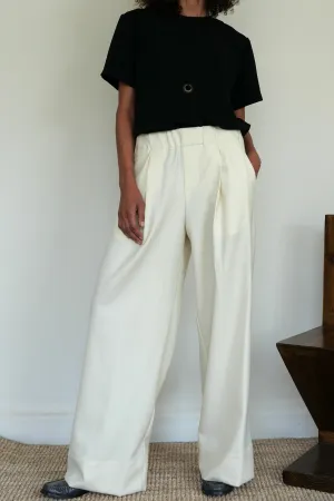 Boyfriend Trouser - Ivory Urban Look Stable Shape