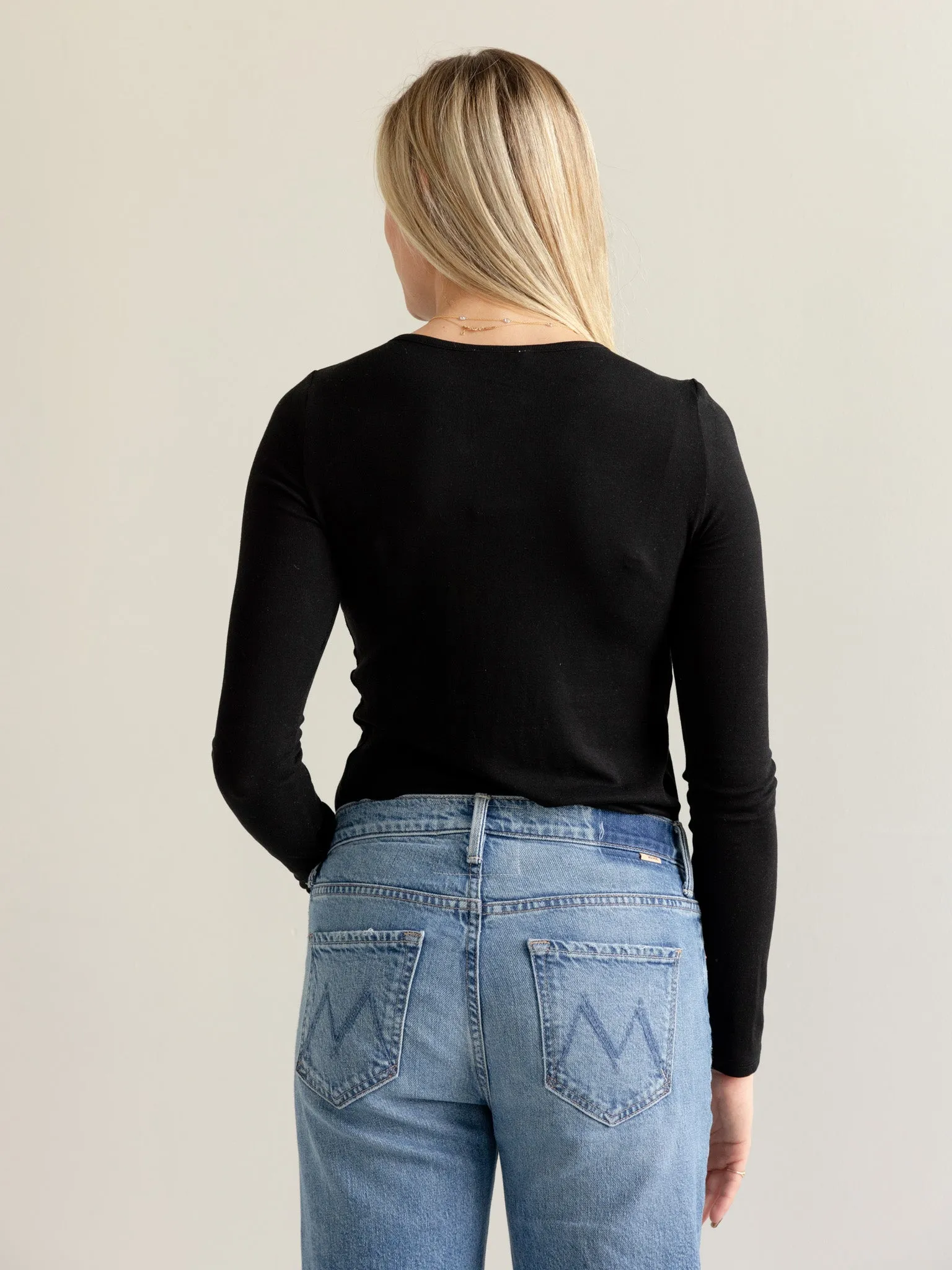 Brandy Long Sleeve - Black Lightweight insulation UV Protective Layer