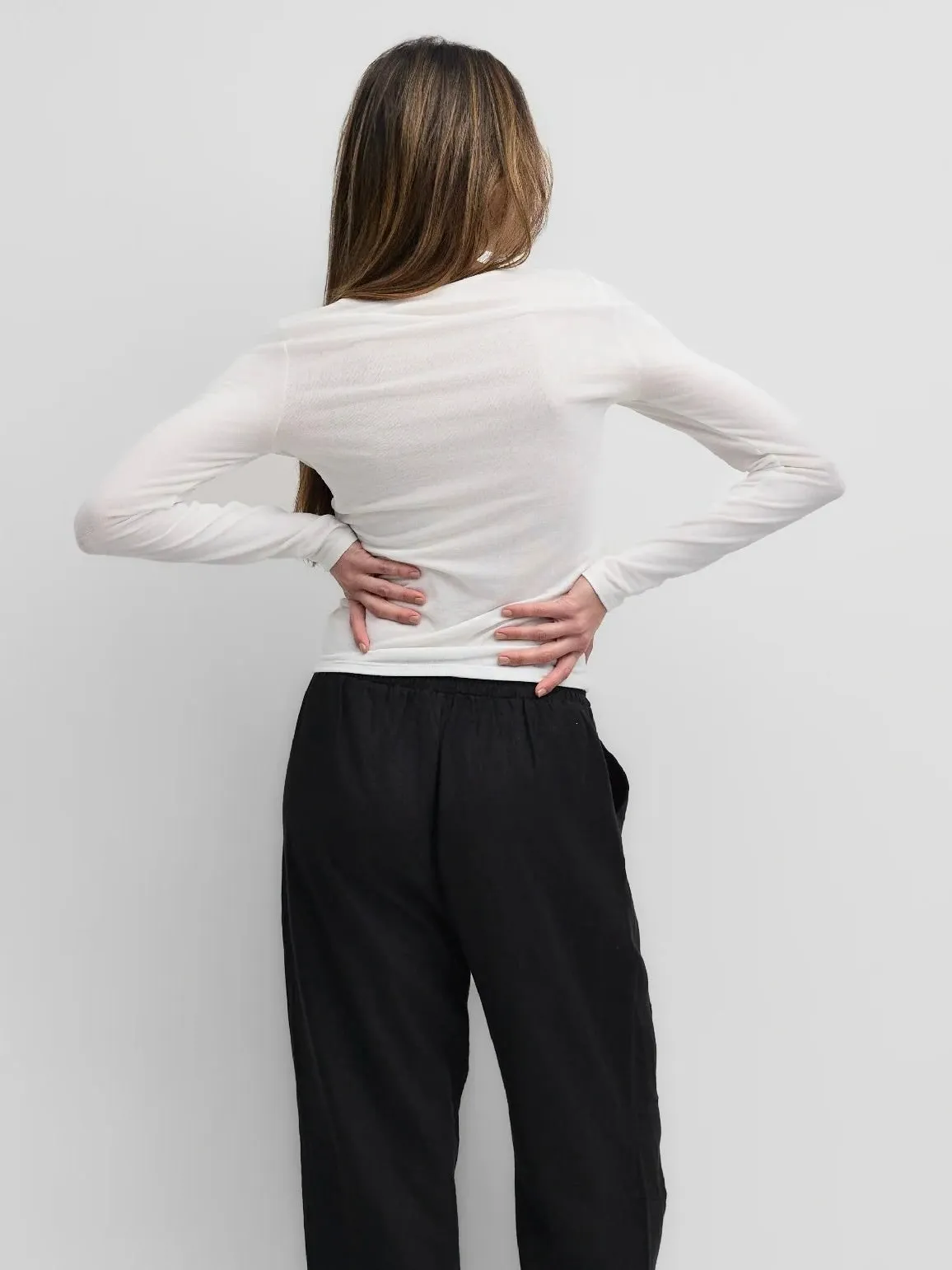 Sporty Hoodie Brandy Long Sleeve - White