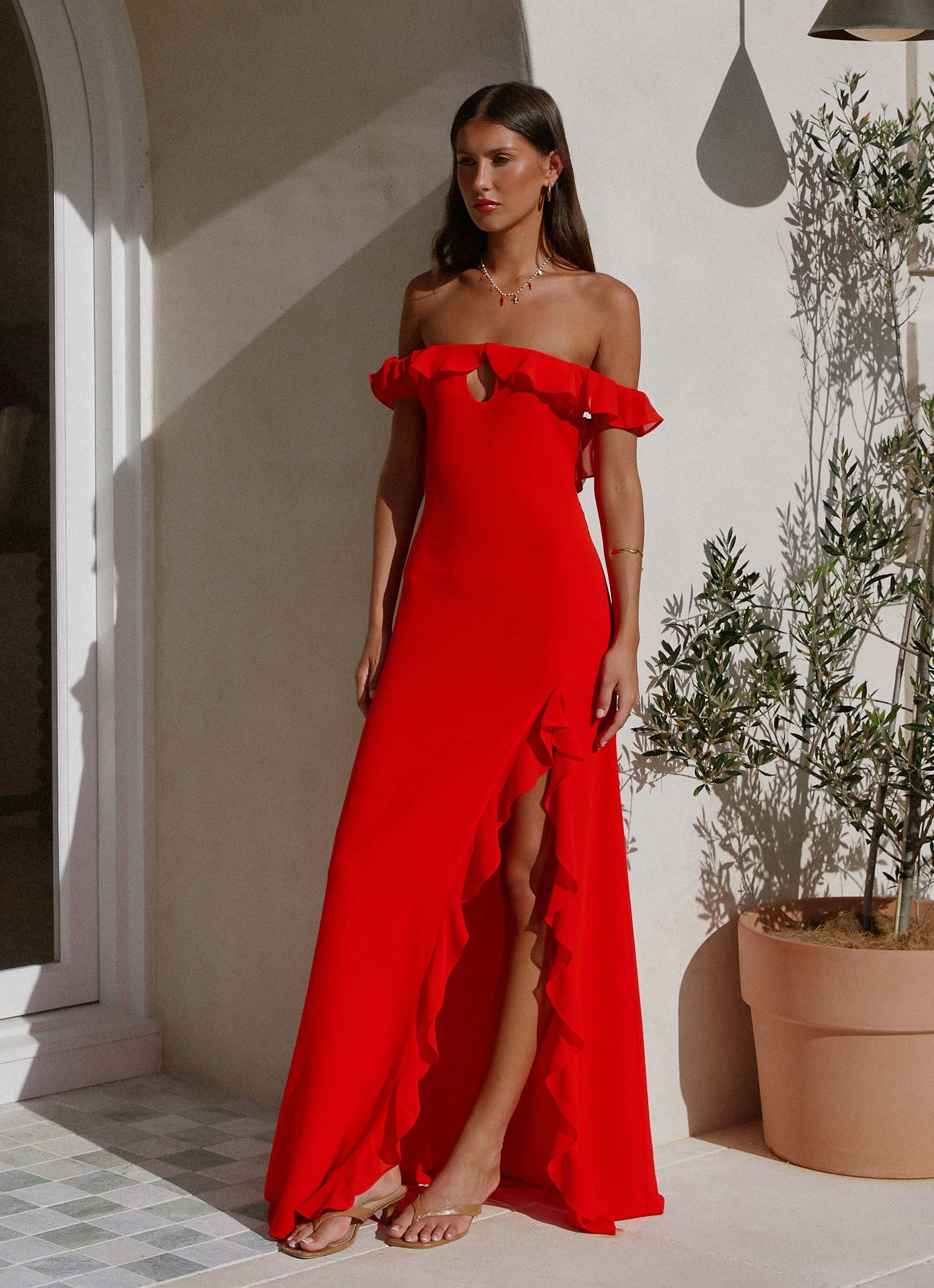 Braxton Maxi Dress - Red Casual Wear