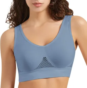 Breathable Cool Liftup Air Bra Large Size Air Bra Breathable and Comfortable Mesh Sports Bra for Womens Racerback Running Bra