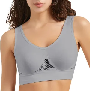 Breathable Cool Liftup Air Bra Large Size Air Bra Breathable and Comfortable Mesh Sports Bra for Womens Racerback Running Bra