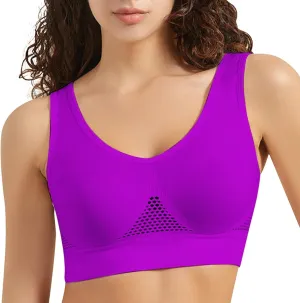 Breathable Cool Liftup Air Bra Large Size Air Bra Breathable and Comfortable Mesh Sports Bra for Womens Racerback Running Bra