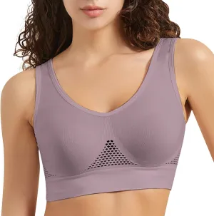 Breathable Cool Liftup Air Bra Large Size Air Bra Breathable and Comfortable Mesh Sports Bra for Womens Racerback Running Bra