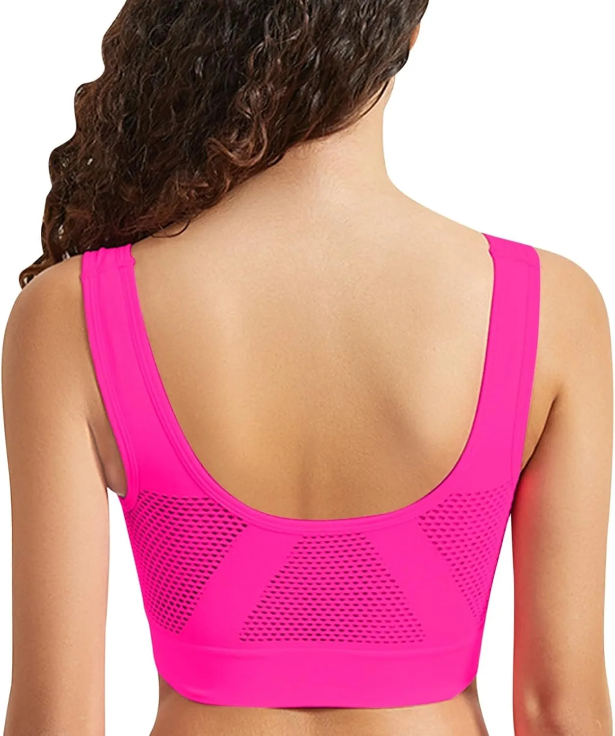 Breathable Cool Liftup Air Bra,2024 New Women's Underwear Hollow Breathable Mesh Hole Large Size Sports Bra No Steel Ring