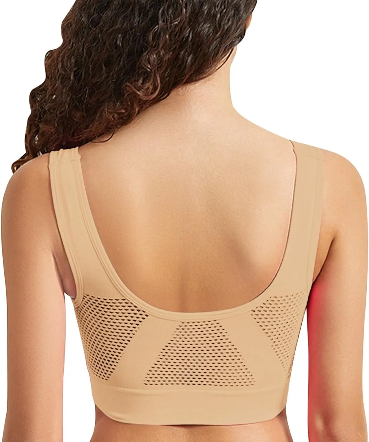 Breathable Cool Liftup Air Bra,Padded Sports Bra for Women,Womens Breathable Large Size Snug Bras No Steel Ring