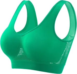 Breathable Cool Liftup Air Bra,Padded Sports Bra for Women,Womens Breathable Large Size Snug Bras No Steel Ring