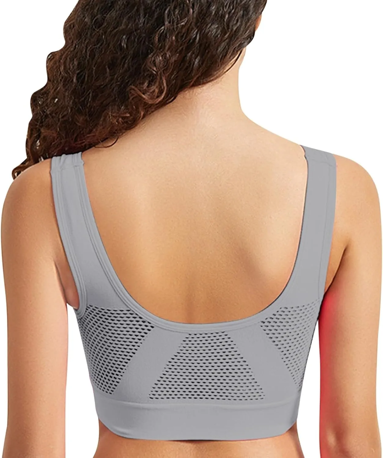 Breathable Cool Liftup Air Bra,Padded Sports Bra for Women,Womens Breathable Large Size Snug Bras No Steel Ring