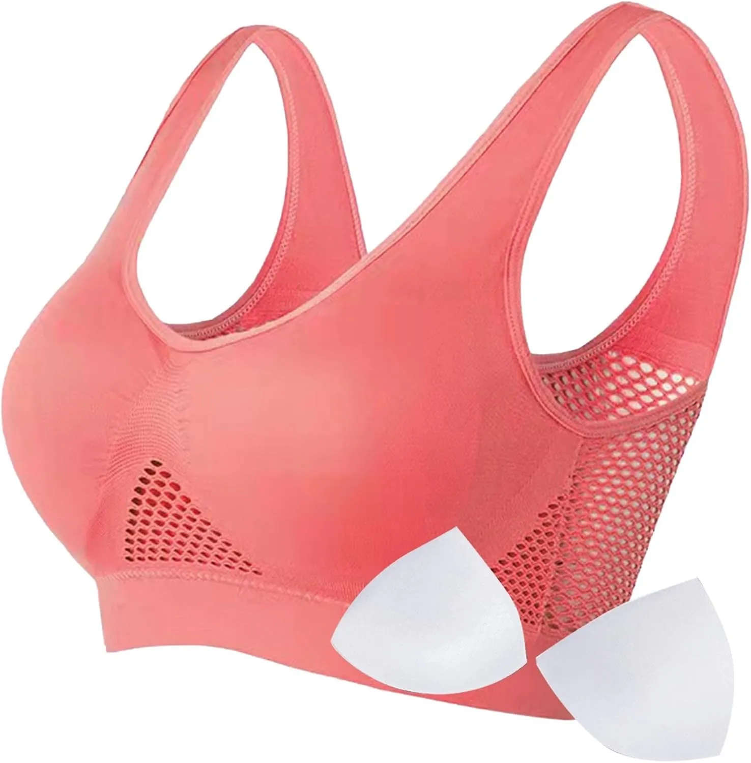 Breathable Cool Liftup Air Bra,Padded Sports Bra for Women,Womens Underwear Breathable Large Size Snug Bras No Steel Ring