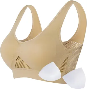 Breathable Cool Liftup Air Bra,Padded Sports Bra for Women,Womens Underwear Breathable Large Size Snug Bras No Steel Ring