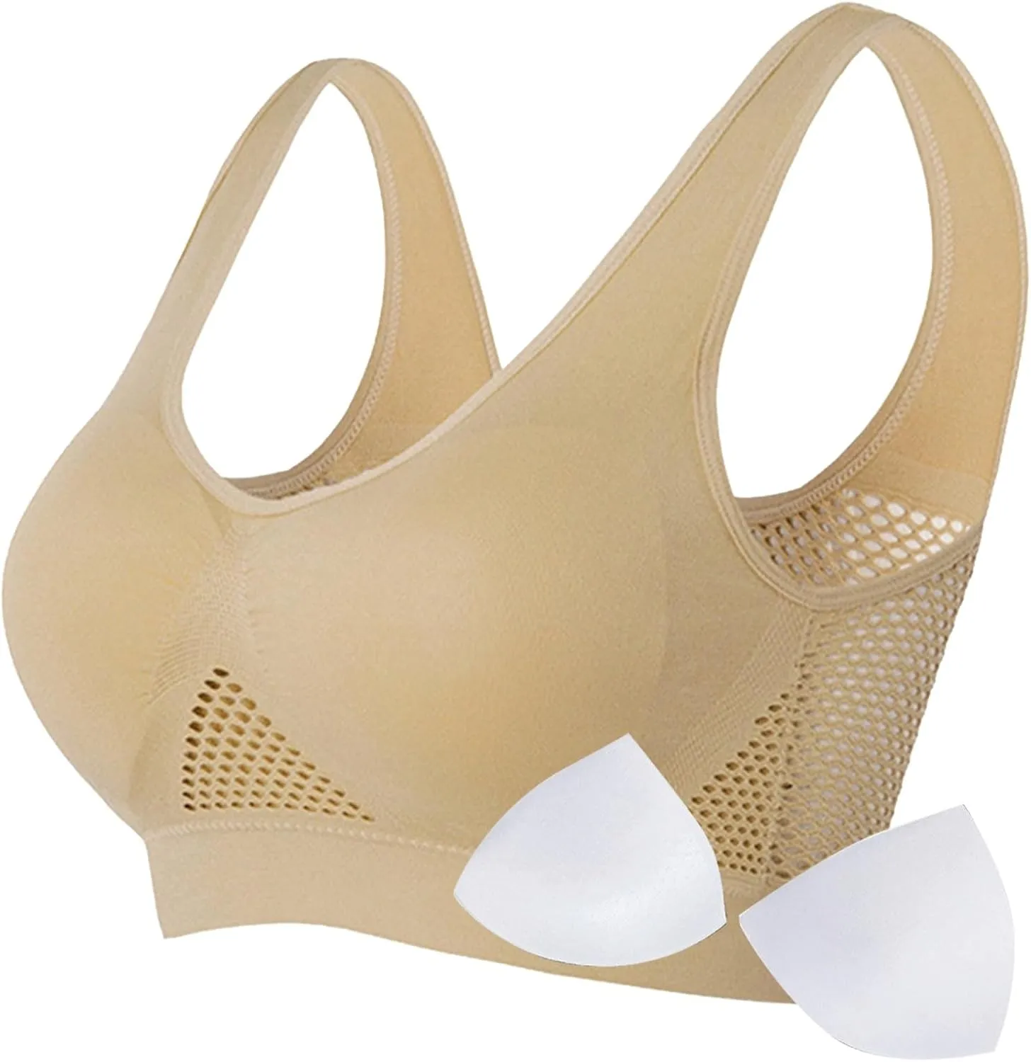 Breathable Cool Liftup Air Bra,Padded Sports Bra for Women,Womens Underwear Breathable Large Size Snug Bras No Steel Ring
