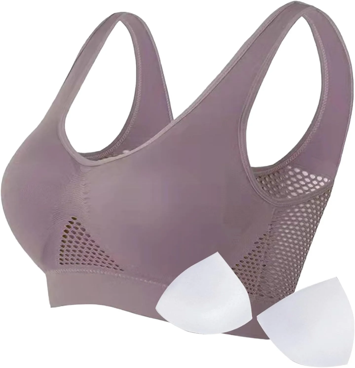 Breathable Cool Liftup Air Bra,Padded Sports Bra for Women,Womens Underwear Breathable Large Size Snug Bras No Steel Ring