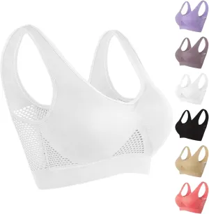 Breathable Cool Liftup Air Bra,Padded Sports Bra for Women,Womens Underwear Breathable Large Size Snug Bras No Steel Ring