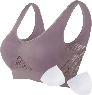 Breathable Cool Liftup Air Bra,Padded Sports Bra for Women,Womens Underwear Breathable Large Size Snug Bras No Steel Ring