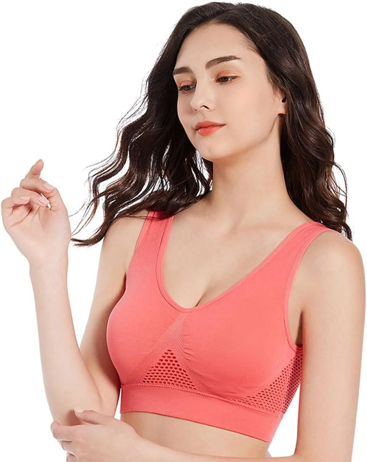 Breathable Cool Liftup Air Bra,Padded Sports Bra for Women,Womens Underwear Breathable Large Size Snug Bras No Steel Ring