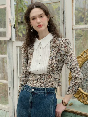 ??Final Sale??Penny Lapel Floral Patchwork Blouse Stylish Look