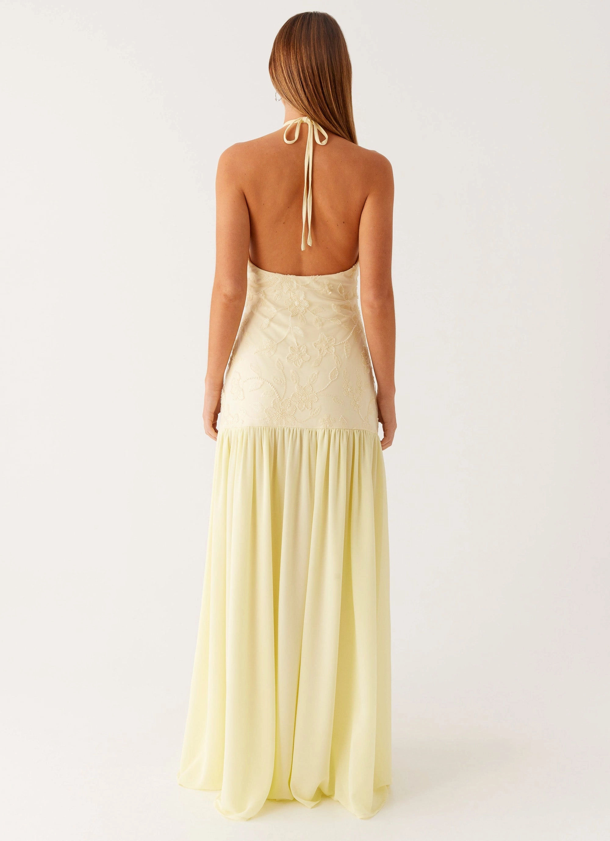 Resort Vibes Janelle Beaded Maxi Dress - Yellow