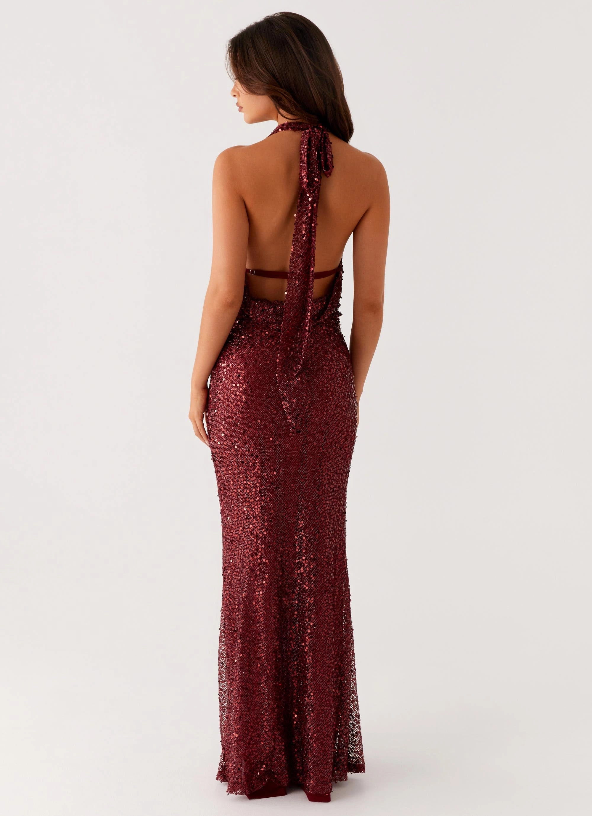 Work Appropriate Elegant brunch outfit Treasured Sequin Maxi Dress - Fuchsia