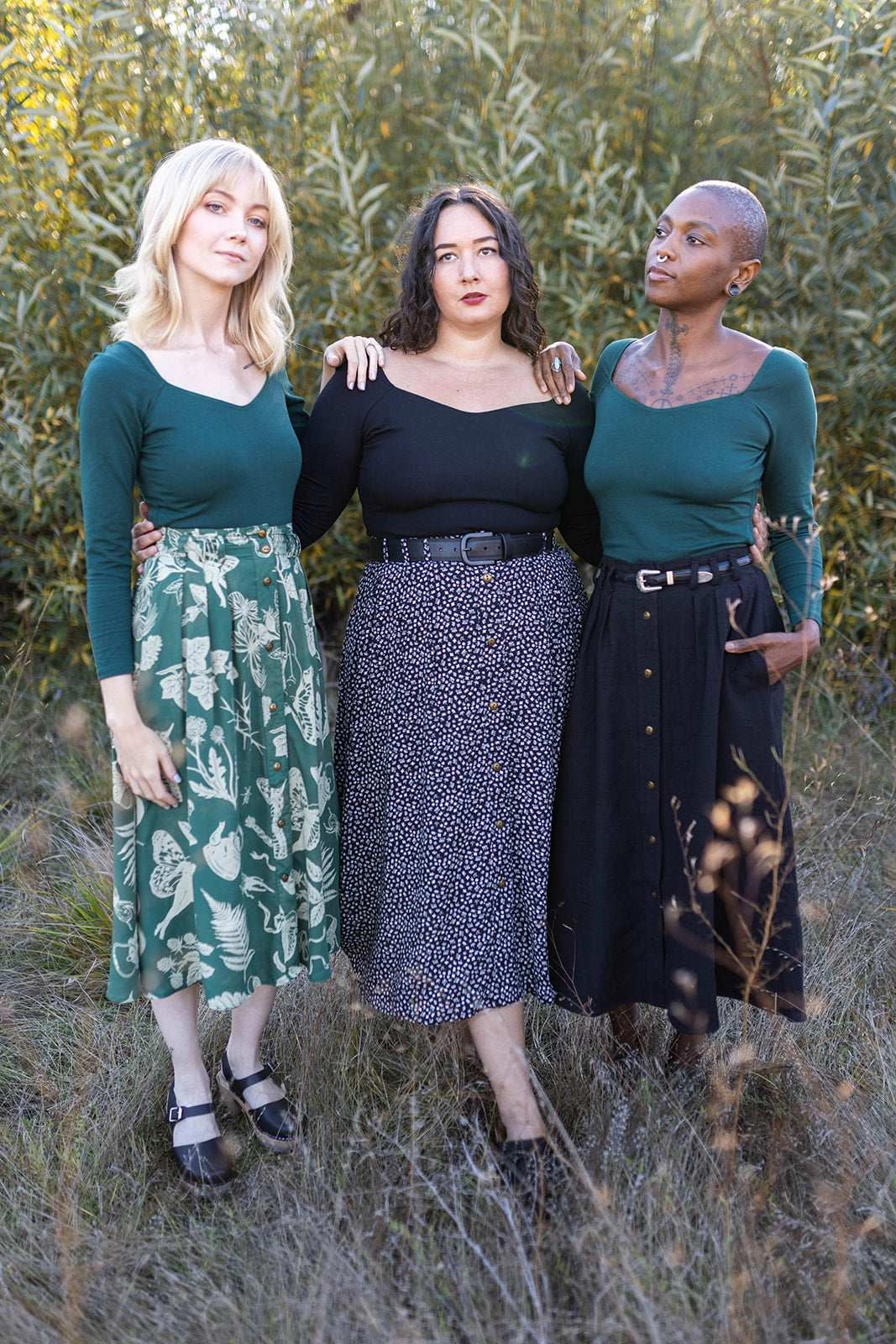 OrganicCottonBlend Trices Skirt in Black Floral