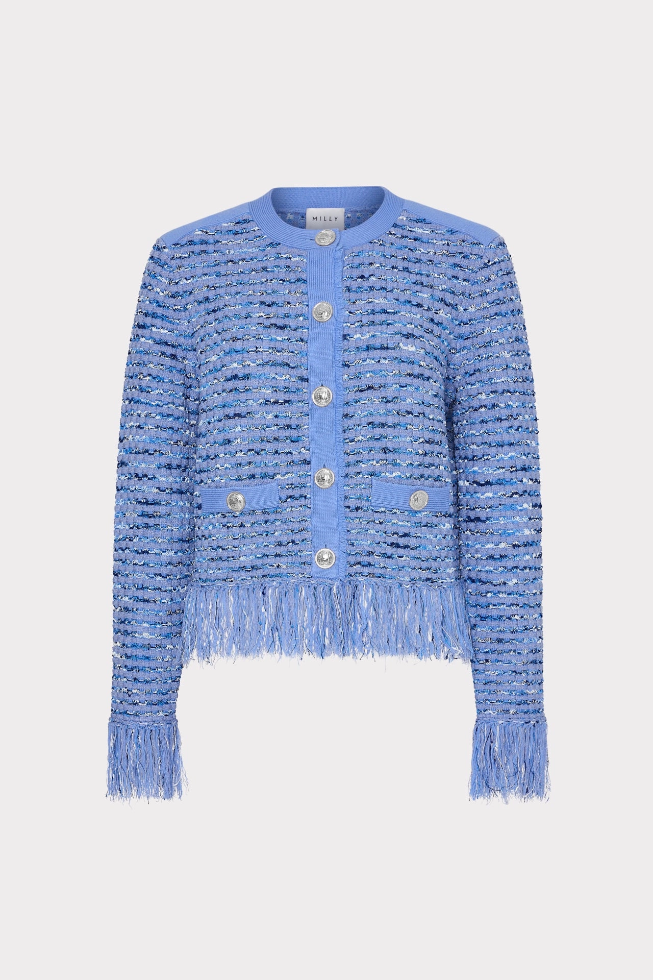 Thermo Regulating Fringe Trim Cardigan