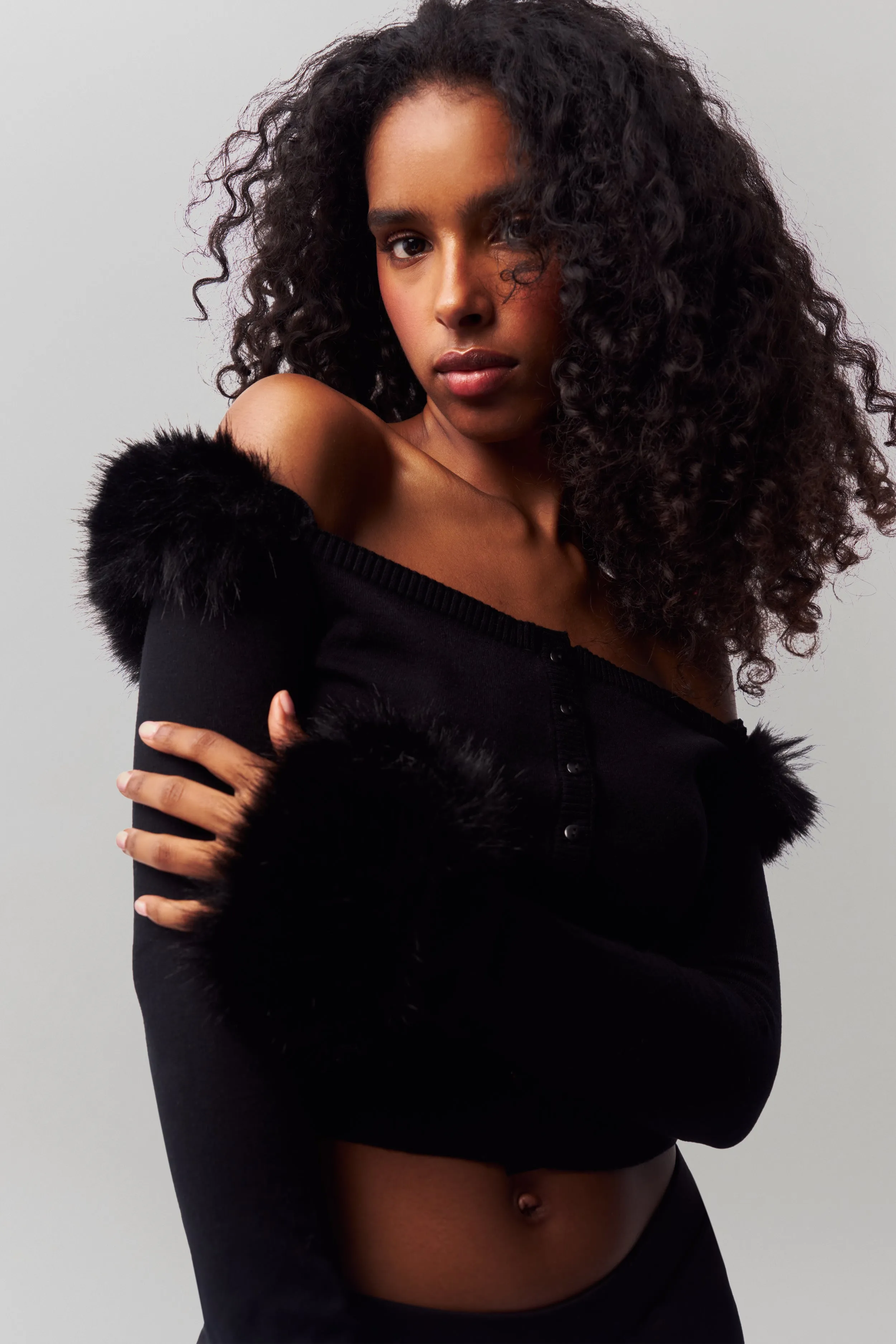 AntiPillTreatment Faux Fur Cardigan