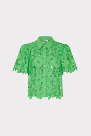 Addison Roja Lace Top Soft Touch Fabric DualLayer Weave