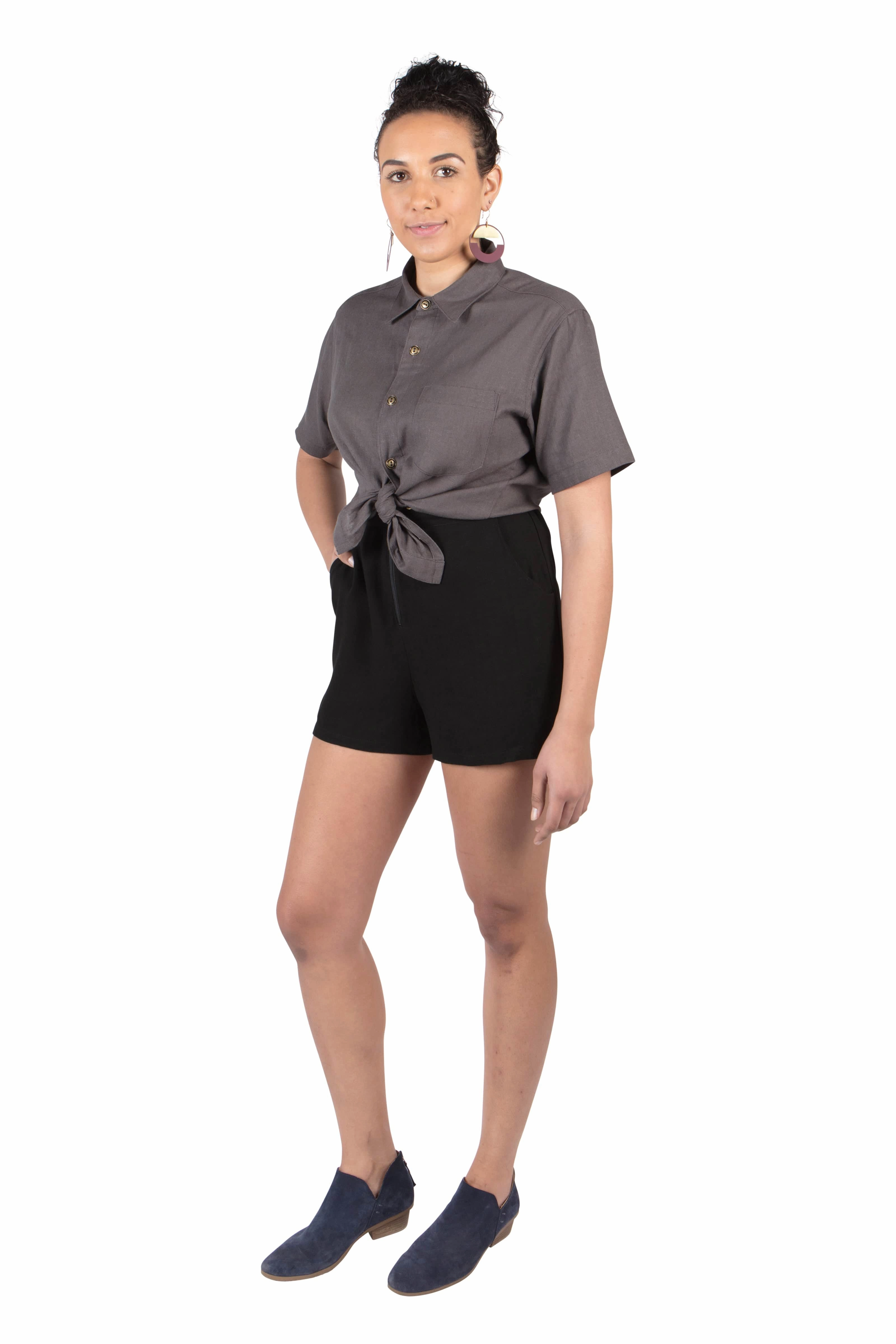 Comfort Wearable Urban Edge Breezy Shorts in Black Linen