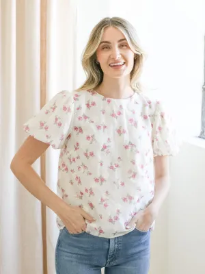 Chic Sweater Brianna Floral Embroidered Top