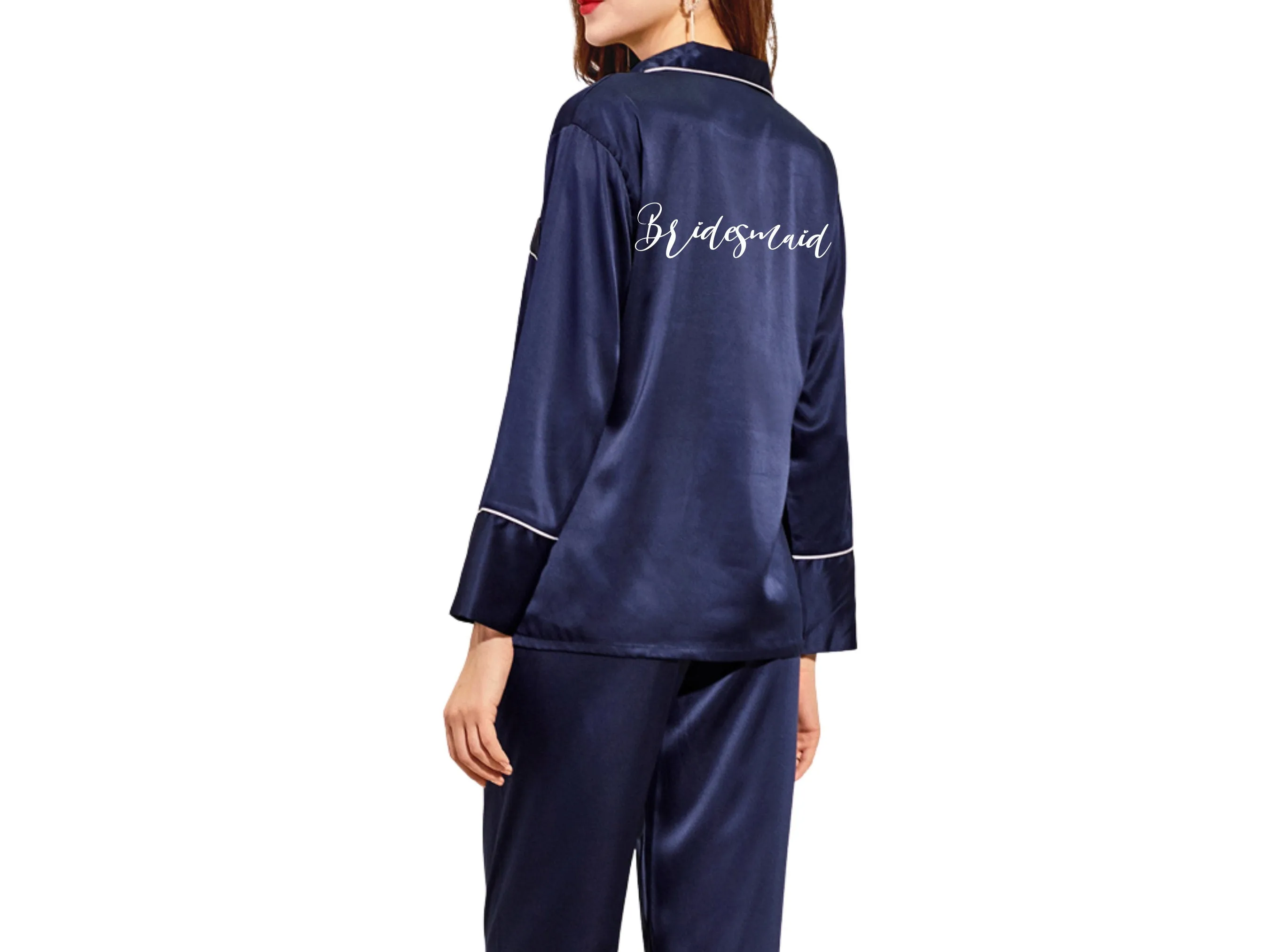 Bridesmaid Pajamas ,Bridal Party Gift, Bridesmaid Gifts , Long Pant   Long Sleeve Set ,Bachelorette Party, Personalized Gift