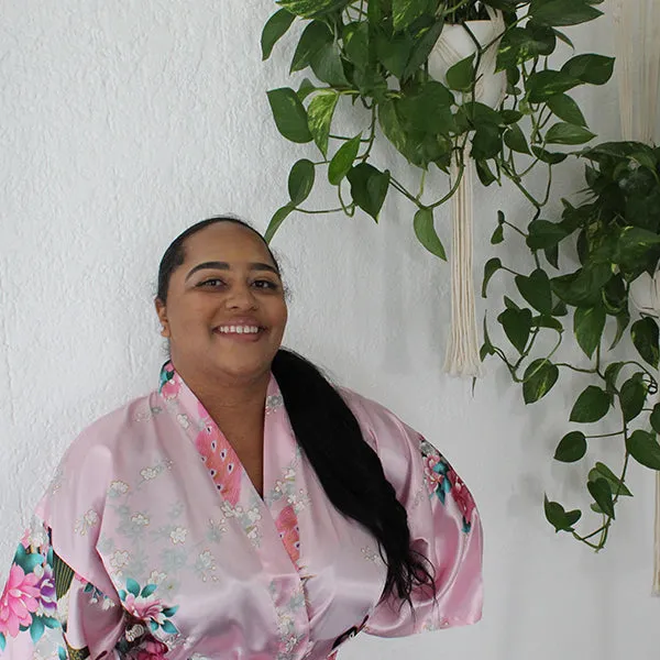Bridesmaid Robe Set of 4, Floral, Womens Sizes 2-18, Mid Length